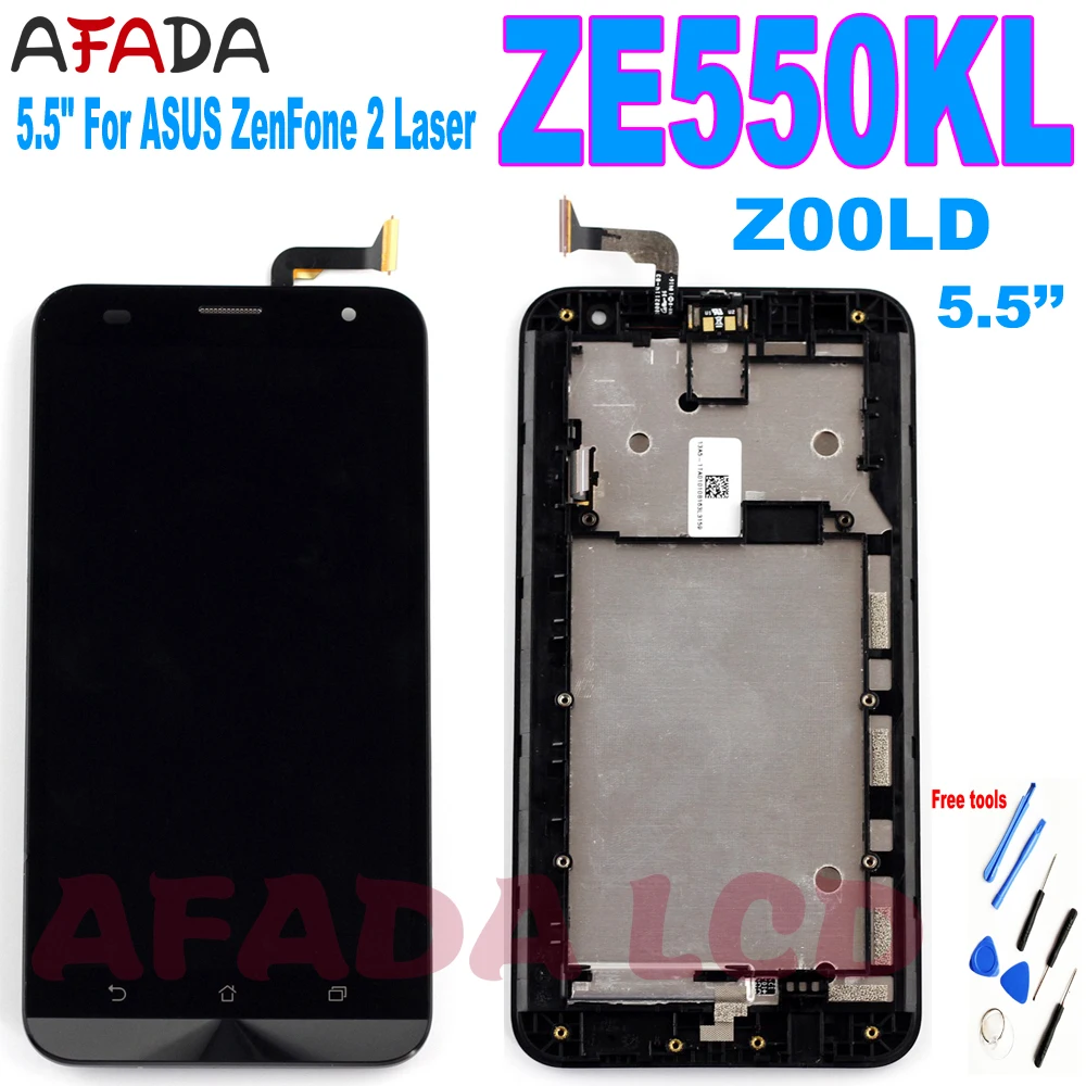 Original Skærm til ASUS Zenfone 2 Laser ZE550KL Z00LD LCD-Skærm Touch Skærm med Ramme Reservedele 4