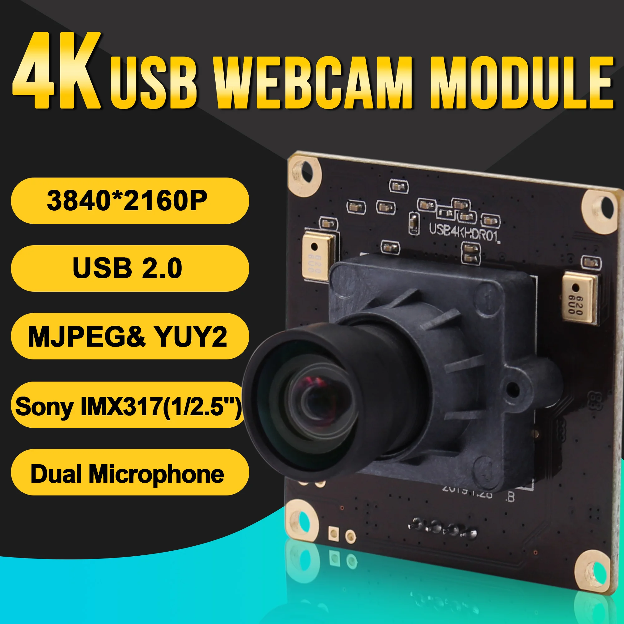 Høj Opløsning 4K Kamera Modul 3840x2160 Sony IMX317 Mjpeg 30fps Mini-USB-Webcam Video Web-Kamera Modul til Document Scan 4