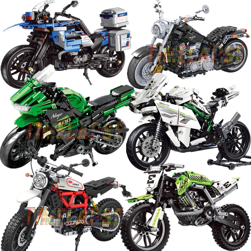 Teknik serise Motorcykel Motor Buggy Motorcykel Superbil Speed Race-Bil Racing Sports byggesten Mm Mursten Sæt Model Kits 4
