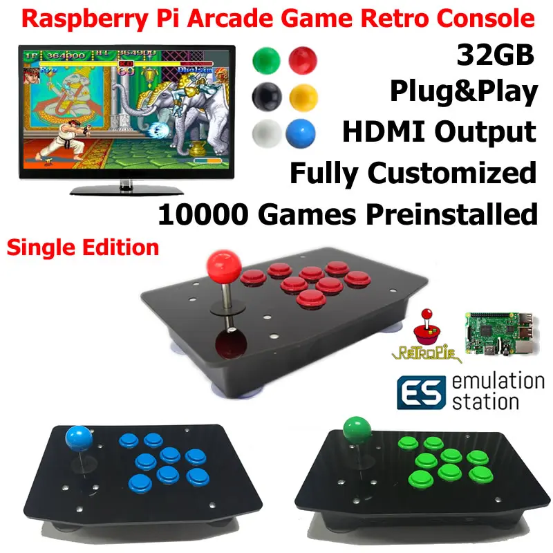 Raspberry Pi Model 3 B Arcade Spil er Retro Konsol Single Edition G3B02 4