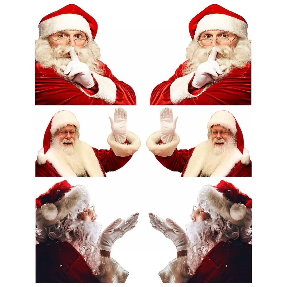 2 Nye Santa Claus Bil Klistermærker Julegave Kreativ Dekoration Santa Claus Vindue Klistermærker Bil Udvendige Dekoration 4