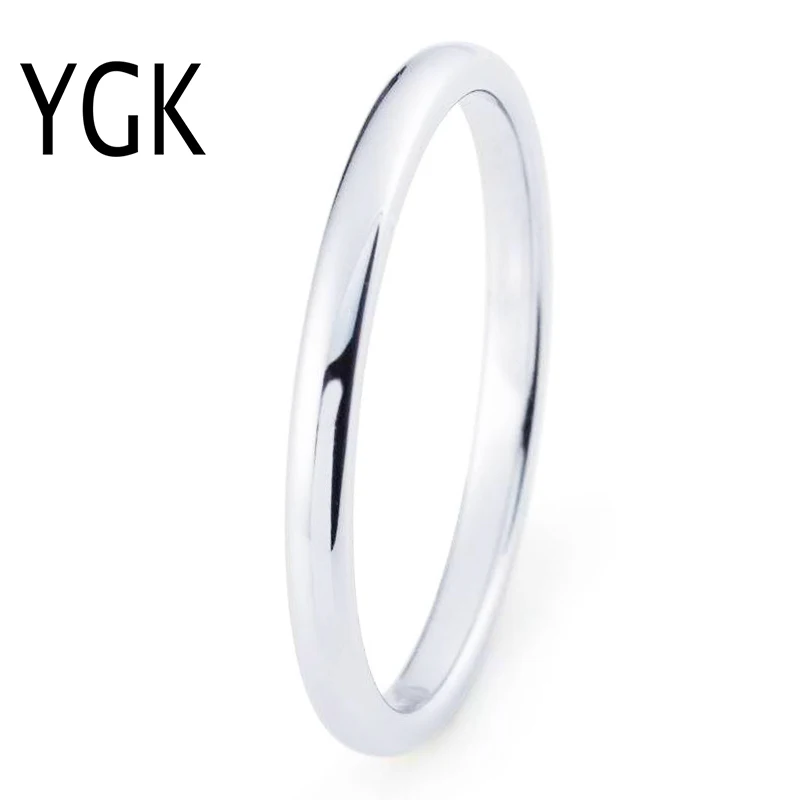 YGK Smykker 2mm Bredde MODE Wolfram Ring Kvindelige Charme Ring Bryllup Band Ring for Kvinder Elskere Party Ring 4