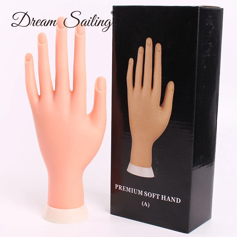 1stk Fleksibel Blød Plast Inflectional Mannequin Model Maleri Praksis Af Nail Art Falske Hånd for Uddannelse Kunstige Hånd 4