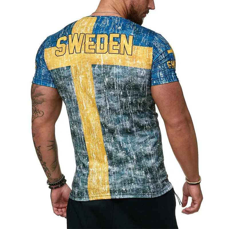 2020 Sommeren russiske Flag Mænds Casual Fashion T-shirt med Rund Hals Cool Og Let Slim Fit Muscle Man T-shirt til Fitness 4
