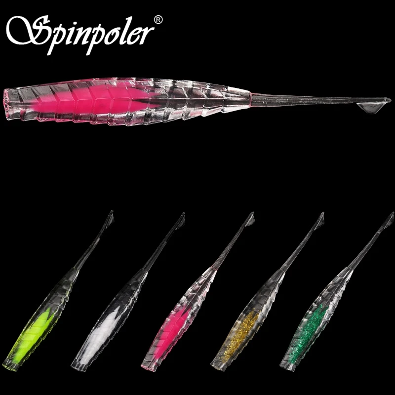 Spinpoler 5pcs/Masse 3inch/2,9 g Dobbelt Farver Shad Fisk Agn Høj-Styrke Holdbare 5 Farver Bløde Agn Tackle 4