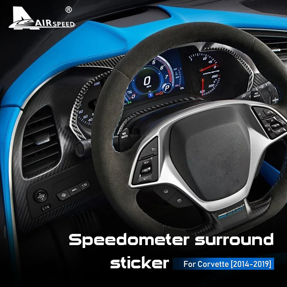 FLYVEHASTIGHED kulfiber for Chevrolet Corvette 2016 2017 2018 2019 Tilbehør Bil Speedometer Surround Dækning af Klistermærker 4