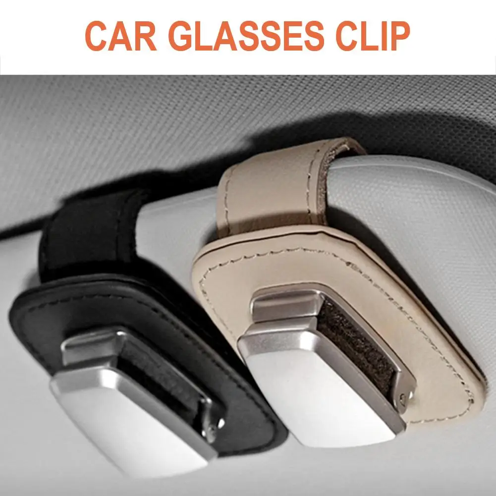 Hot Salg Læder Mini Briller Klip Auto Clip Nitte, Solbriller, Briller Holder Til Bilen Solskærm Kortholderen Klip 4