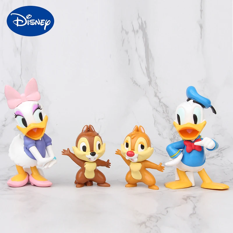 Disney Action Figur Model Anime Tal Donald Fauntleroy Duck,Chip og Dale Dukker Samling Dekoration Legetøj Børn Gaver 4
