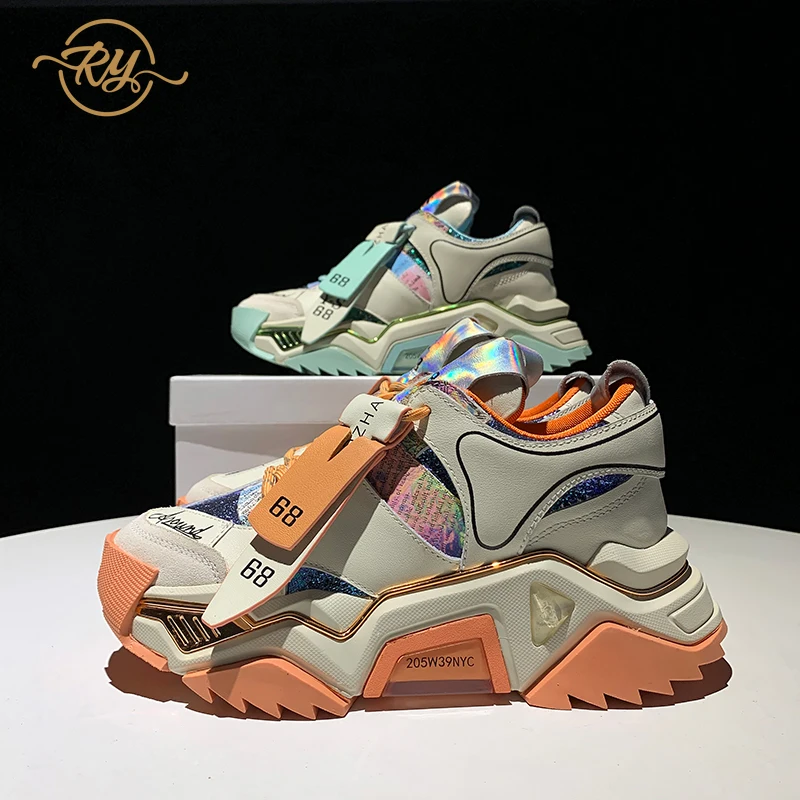 RY-RELAA dame sko i Ægte Læder sneakers 2020 mode platform sneakers luksus sko kvinder ins chunky sneakers tidevandet ny 4