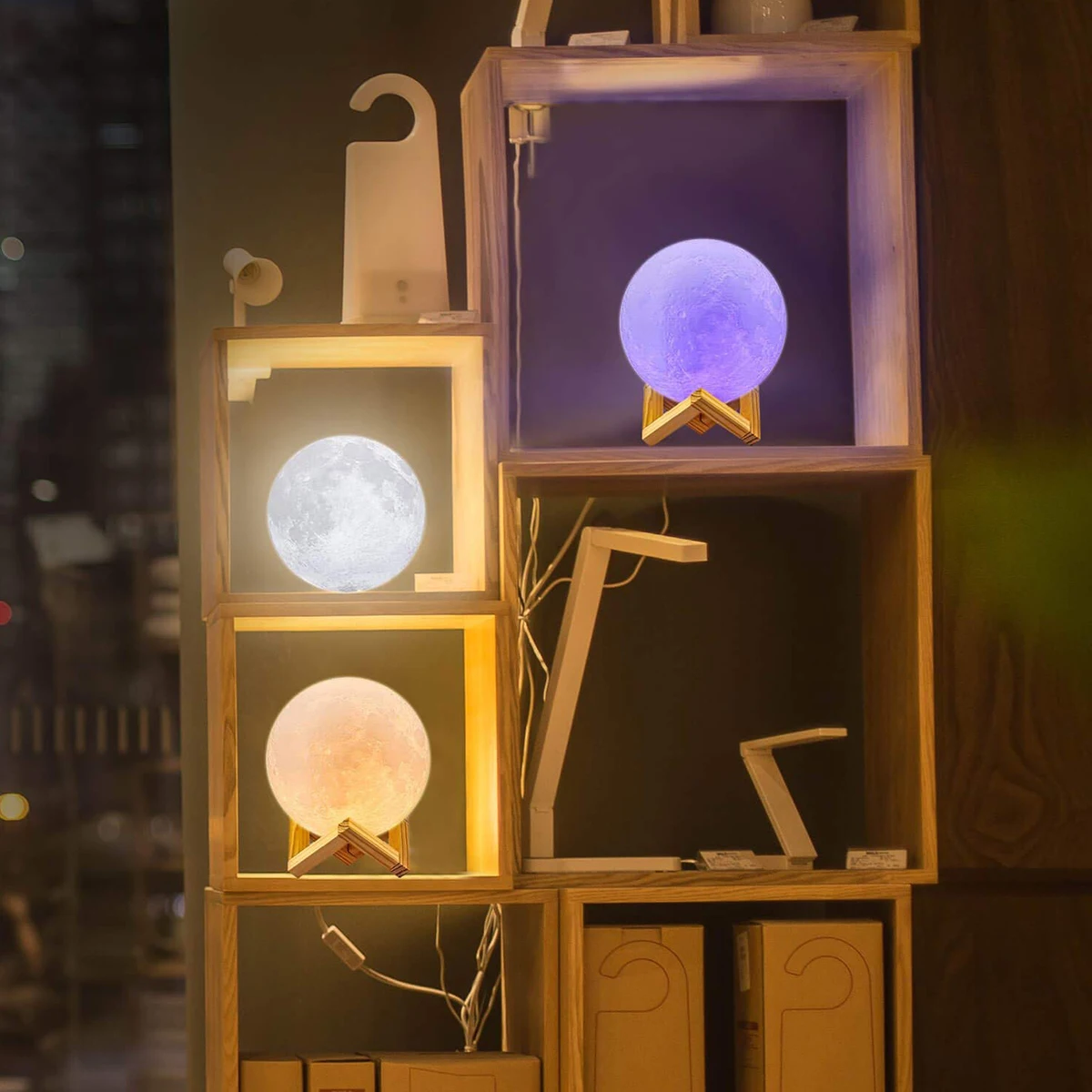 LED Nat Lys Børn er Lys Nat Lampe til Hjemme-3D-Print Moon Lamp Genopladelige Farve Ændre 3D-Light Touch Sovende Lampe 4