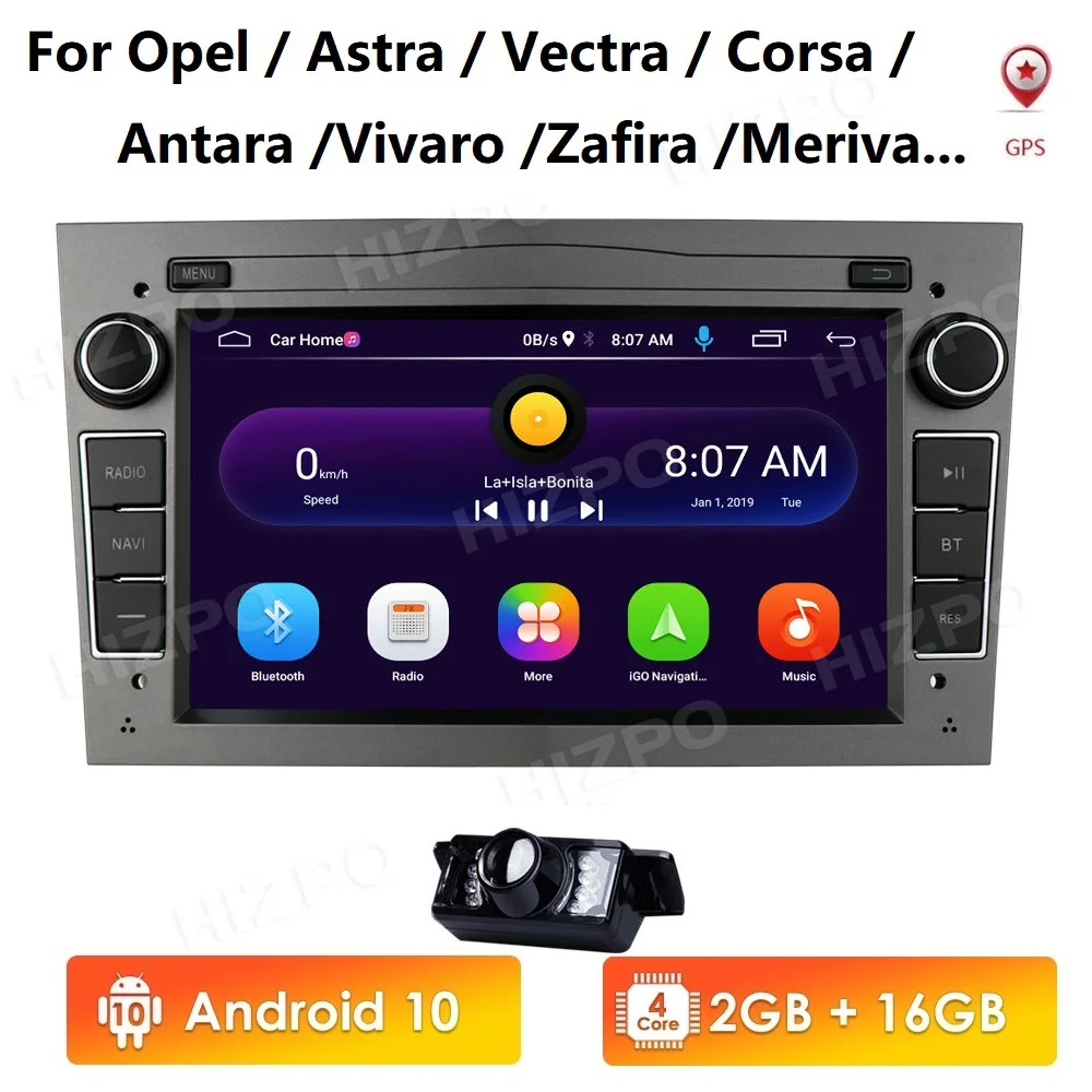Ossuret Android 10 2DIN bil radio GPS WiFi-afspiller til opel Vauxhall Astra H G J Vectra Antara Corsa Zafira Vivaro Meriva Ingen DVD 4
