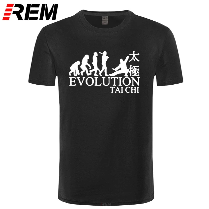 REM Evolution Tai Chi T Shirts Mænd Nye Trykt kortærmet Bomulds-O-neck Evolution Fashion T-shirts Toppe 4