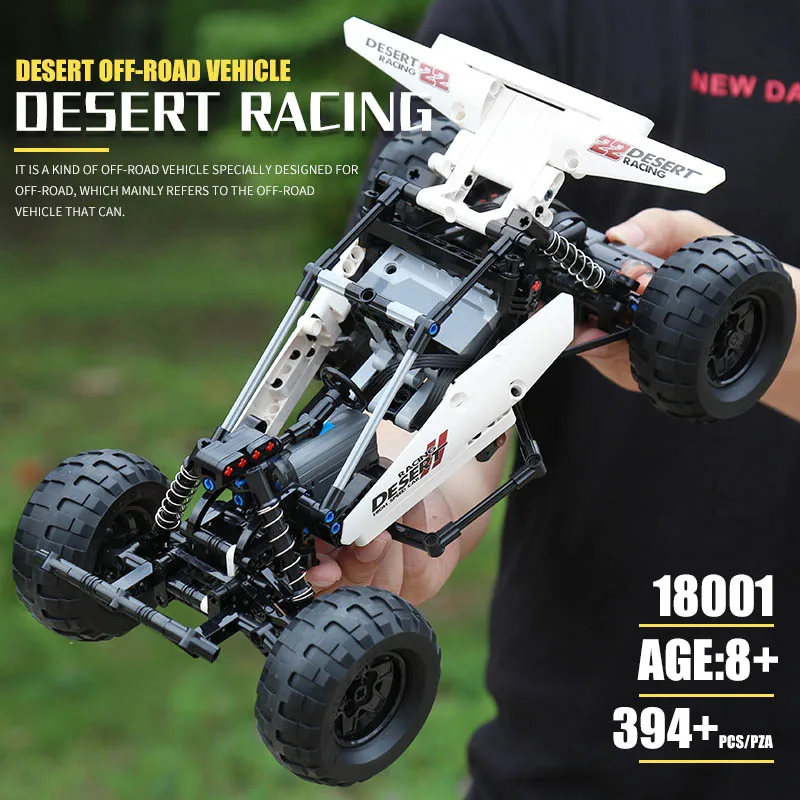 Skimmel King 18001 MOC byggesten Robot Ørkenen Racing Bil Legetøj Ackermann Styring Cylinder stempel kobling Børn Gave 4