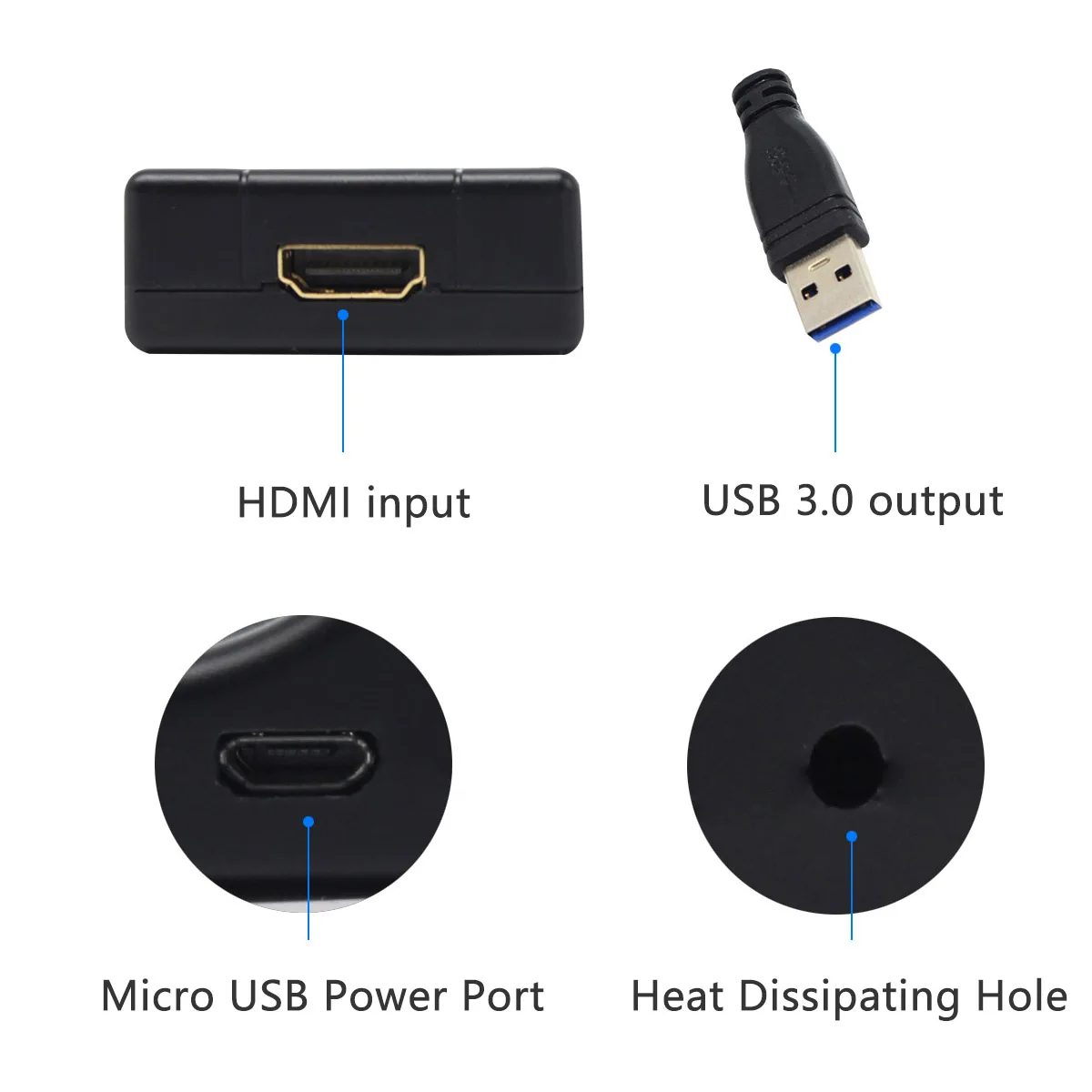 Wiistar HDMI til USB 3.0 Video Capture Dongle 1080P 60FPS Video Audio Grabber Spil Optageren til XBOX PS4 Live TV 4