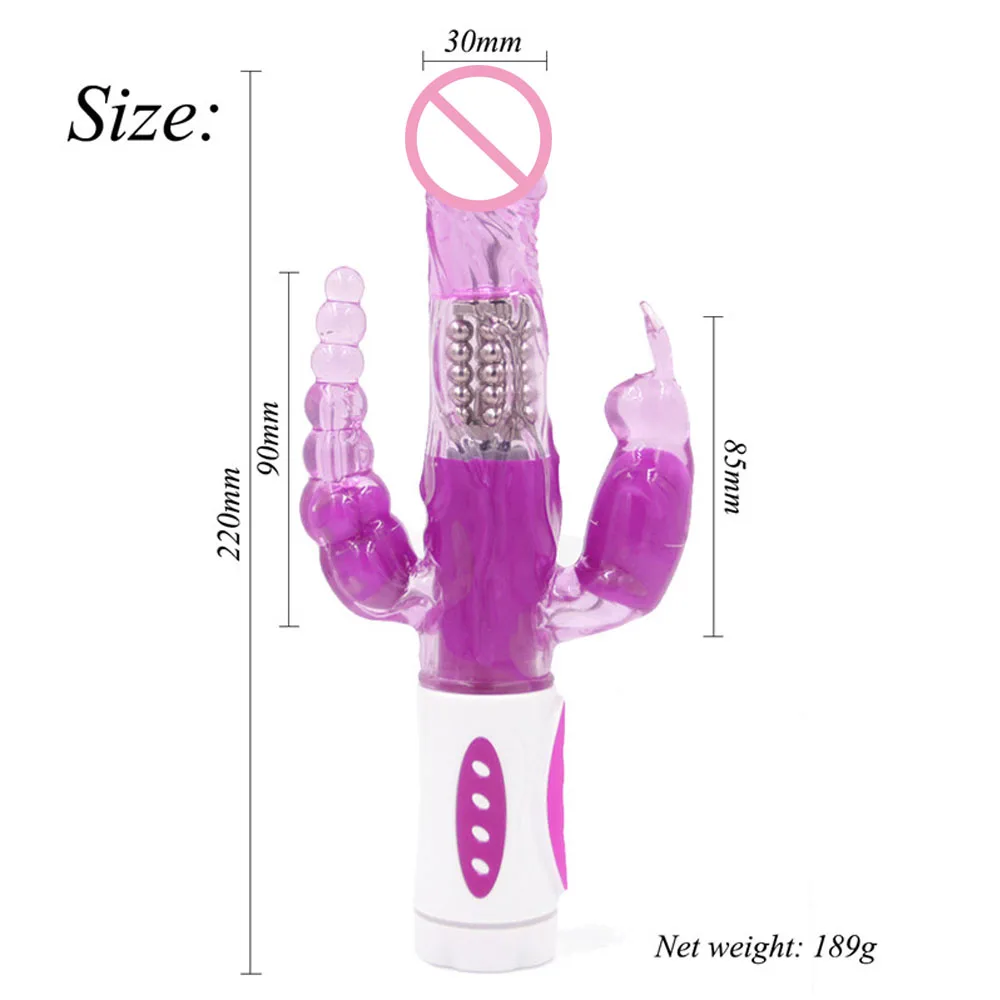 G-Spot Rabbit Vibrator til Kvinder Klitoris Stimulator Massage Erotisk Dobbelt Anal Vibrator Dildo Sex Legetøj for Voksne Kvinde 4