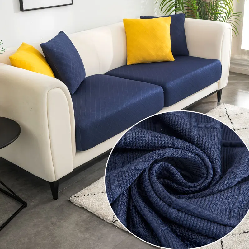 Sofa Pude Dække Polyester Slipcover Til Stuen Funiture Protector Sædehynde Elastisk Solid Farve 4