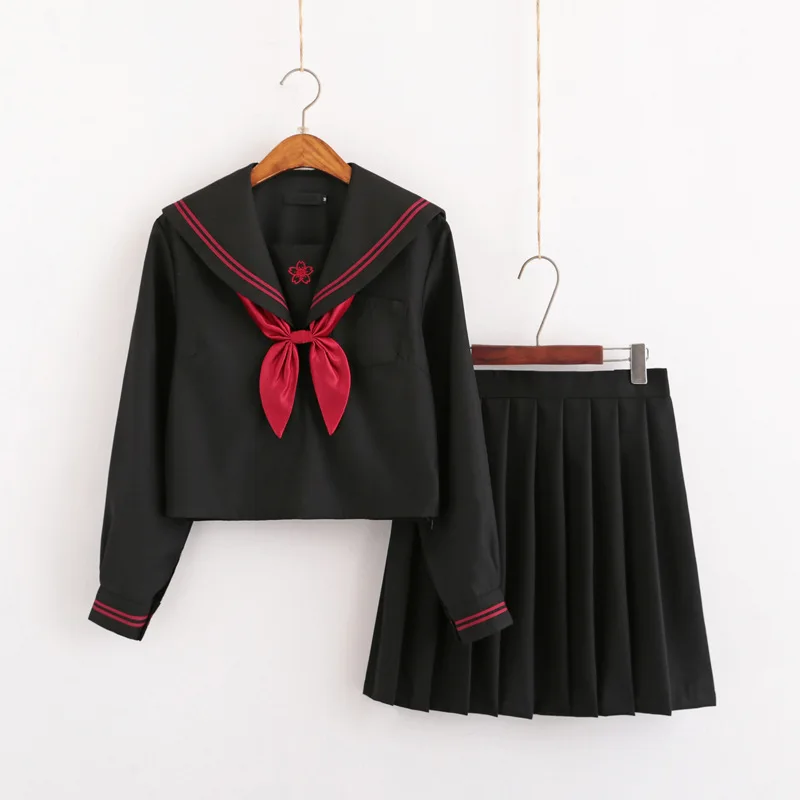 Japansk Skole Kjole Uniform Anime Cosplay Form Matroskrave Jk Uniformer Studerende Plisseret Nederdel Middle School Kjoler Til Grils 4