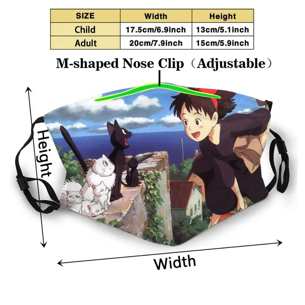 Copie De Chihiro Og Blomsterne, For De 4 Årstider Ansigtsmaske Genanvendelige Munden Maske Vaskbart Filter Anti Støv Ansigtsmasker Kikis 4