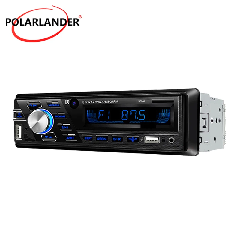 Bilradio, MP3-Afspiller, Bluetooth Afspilning af FM-1din Blændende Farverige med Fjernbetjening 530AI U Disk TF AUX OLED-12V 4