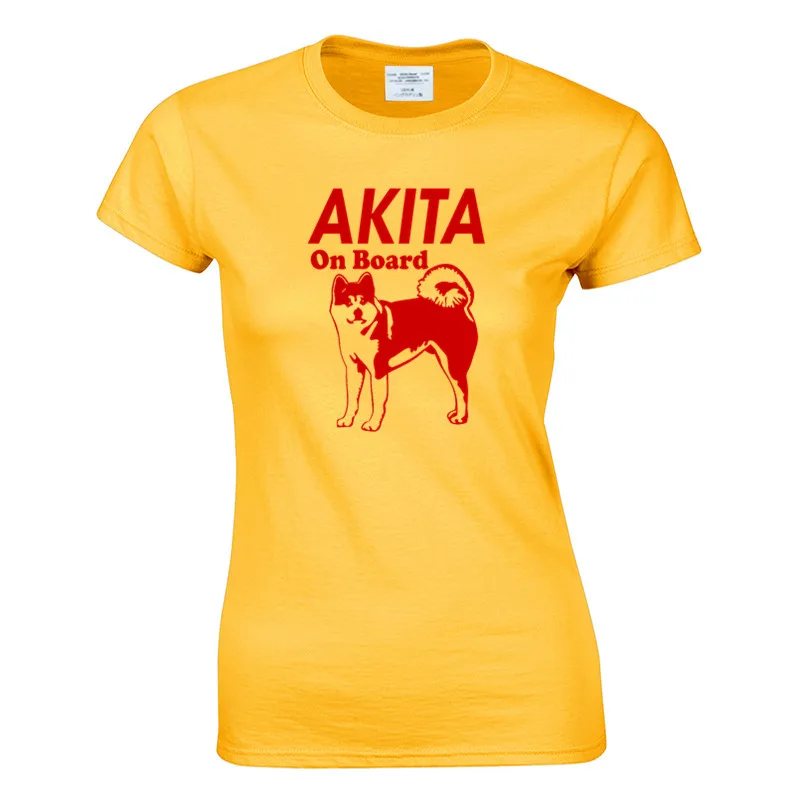 Mode Sommer Pige Korte Ærmer Toppe Tøj til Kvinder Akita Trykt Harajuku T-Shirt Rød Sort kvindelige T-shirt 4