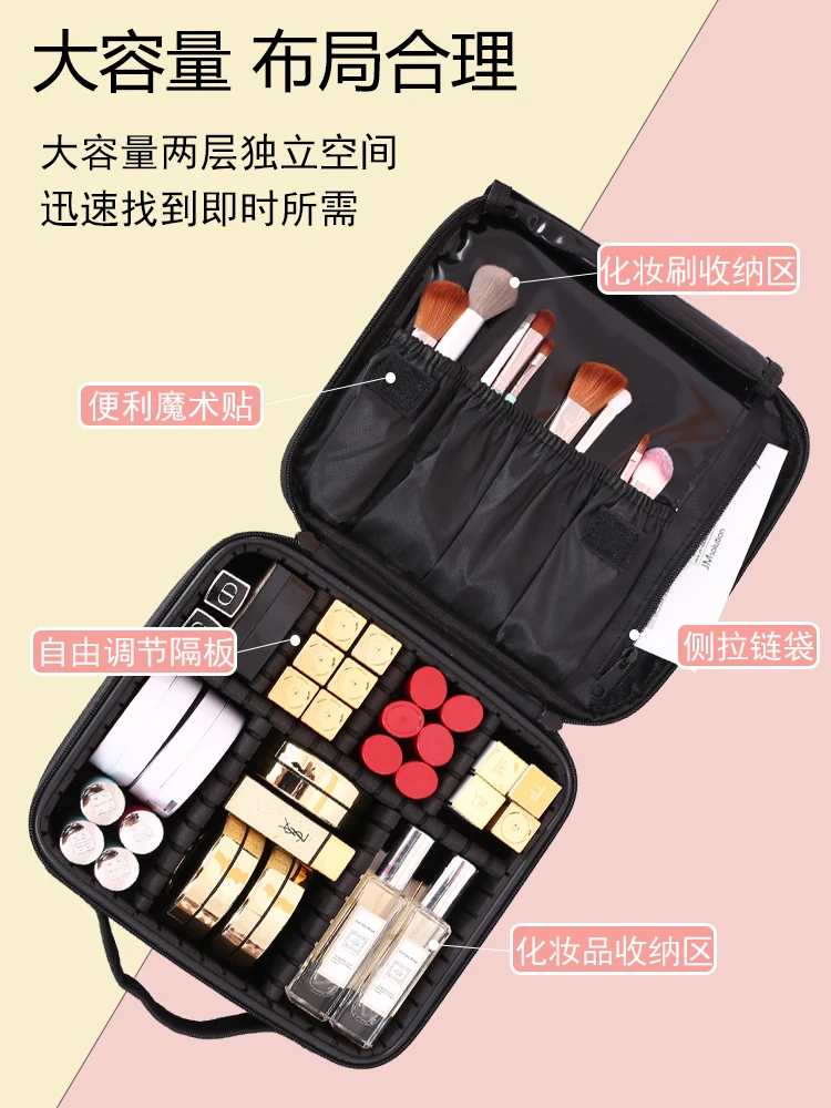 Makeup Vandtæt Stor opbevaringspose Rejse Hængende Sort Zip-Lock Hånd Emballage Kvinder Badeværelse Haven Neceser Taske BY50SN 4