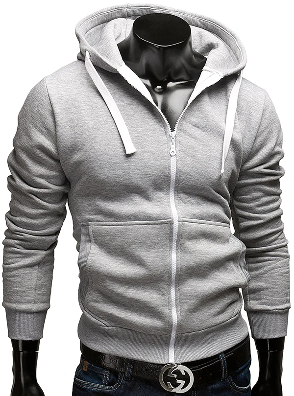 Mænd kontrasterende farver hoodie mænd, side lynlås sweatshirt 4