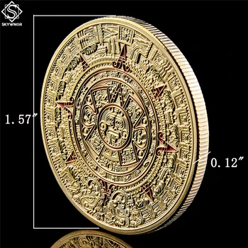 5PCS/Masse Mexico Forgyldt Kalender Azetc Guld Kultur Souvenir-Kopi Mønt Samleobjekter 2
