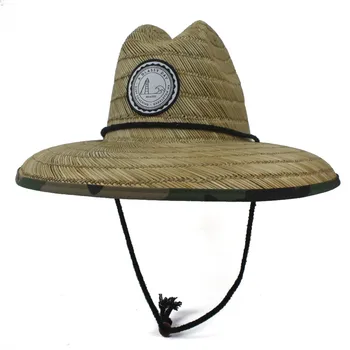 5PCS/Masse Naturlige Halm Væver Sommeren Kvinder Beach Sun Hat Udendørs Wide Brim Camouflage Kahuna Livredder Hat 3