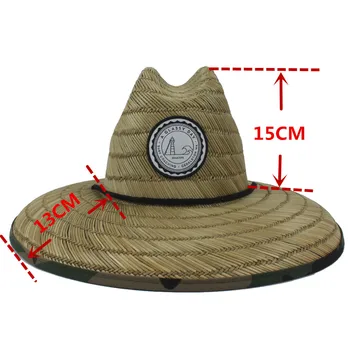 5PCS/Masse Naturlige Halm Væver Sommeren Kvinder Beach Sun Hat Udendørs Wide Brim Camouflage Kahuna Livredder Hat 5