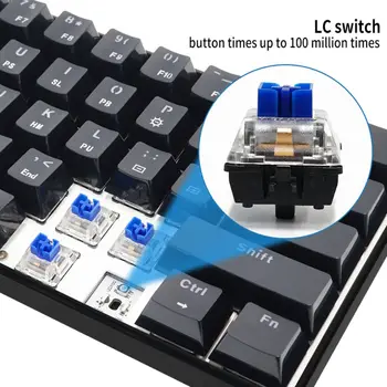 61 Vigtige Mekaniske Tastatur USB-Kablet LED-Baggrundsbelyst Akse Gaming Mekanisk Tastatur Til Skrivebordet L&K Dropship 16671
