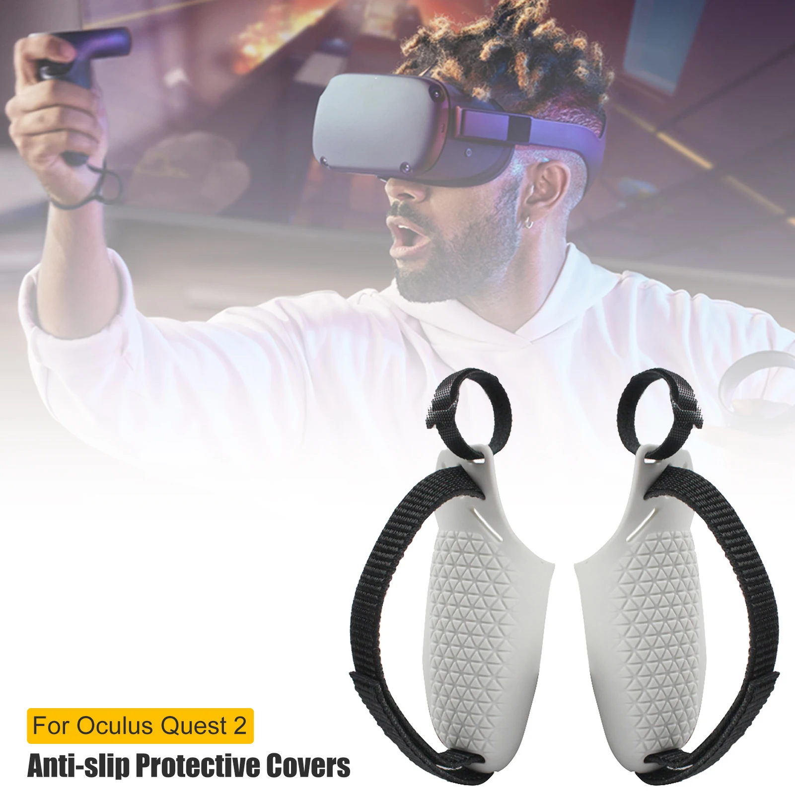 PU-Touch Controller Grip Dække Sagen Kno Strop Til Oculus Quest / Rift S Håndledsrem Anti-Kaste Håndtere Beskyttende Tilbehør 5