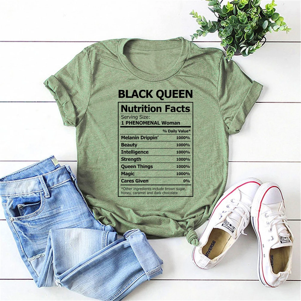 2020 Black Queen Ernæringsmæssige Forhold T-Shirt Sort Pige Magi Shirt Kvinder Melanin Shirts Black Power Dronning Graphic Tee 5