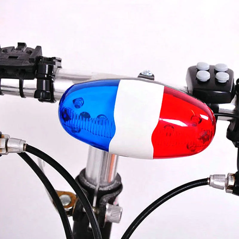 Ny Cykel, 6 Blinkende LED 4 Lyde Politi Sirene, Trompet, Horn Bell Bike baglygte XD88 5