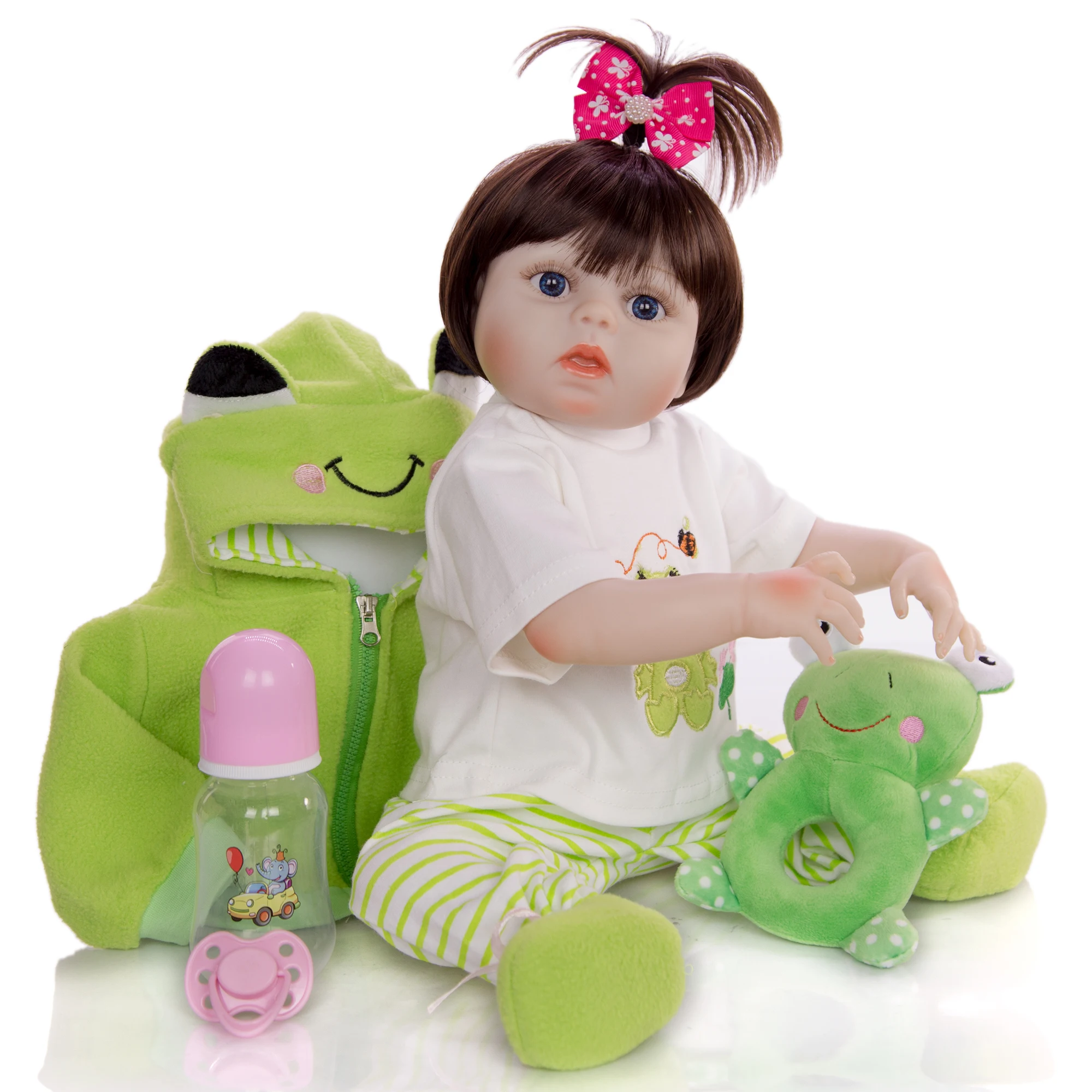 Realistisk Reborn Baby Doll Til Pige 49 cm Ren Håndlavet Silikone Full Body Babyer Dukke Legetøj Kan Badekar Kid Gaver Sengetid Legekammerat 5