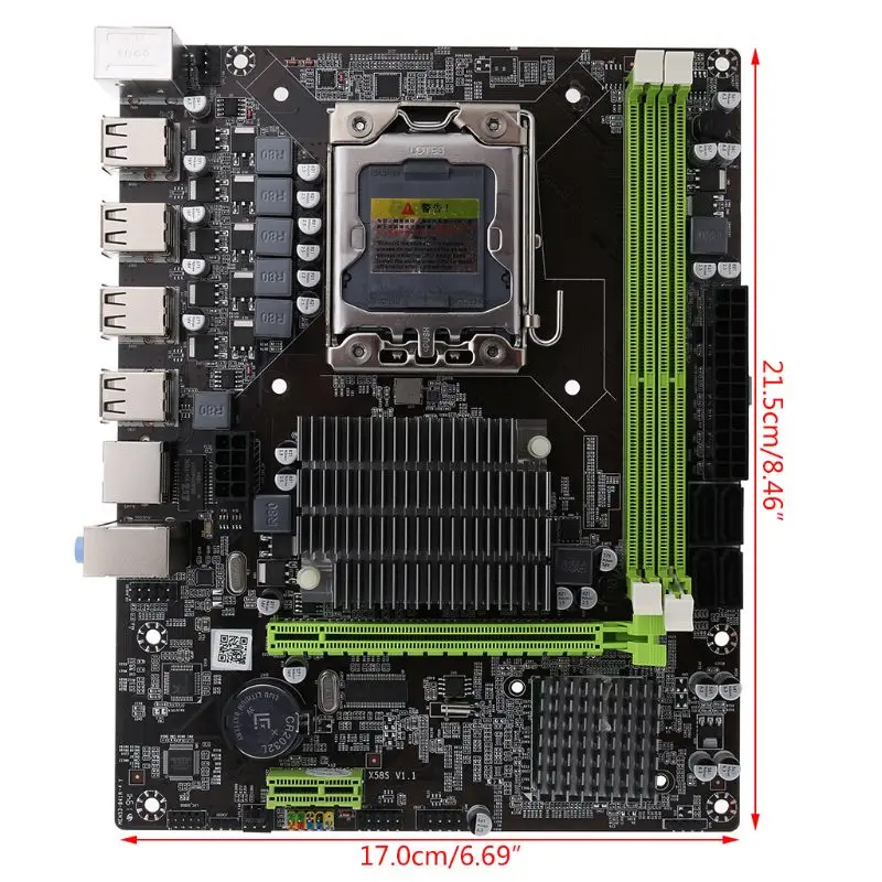 X58 LGA 1366 Bundkort Understøtter REG ECC Server Hukommelse og Xeon-Processor, Bundkort 5