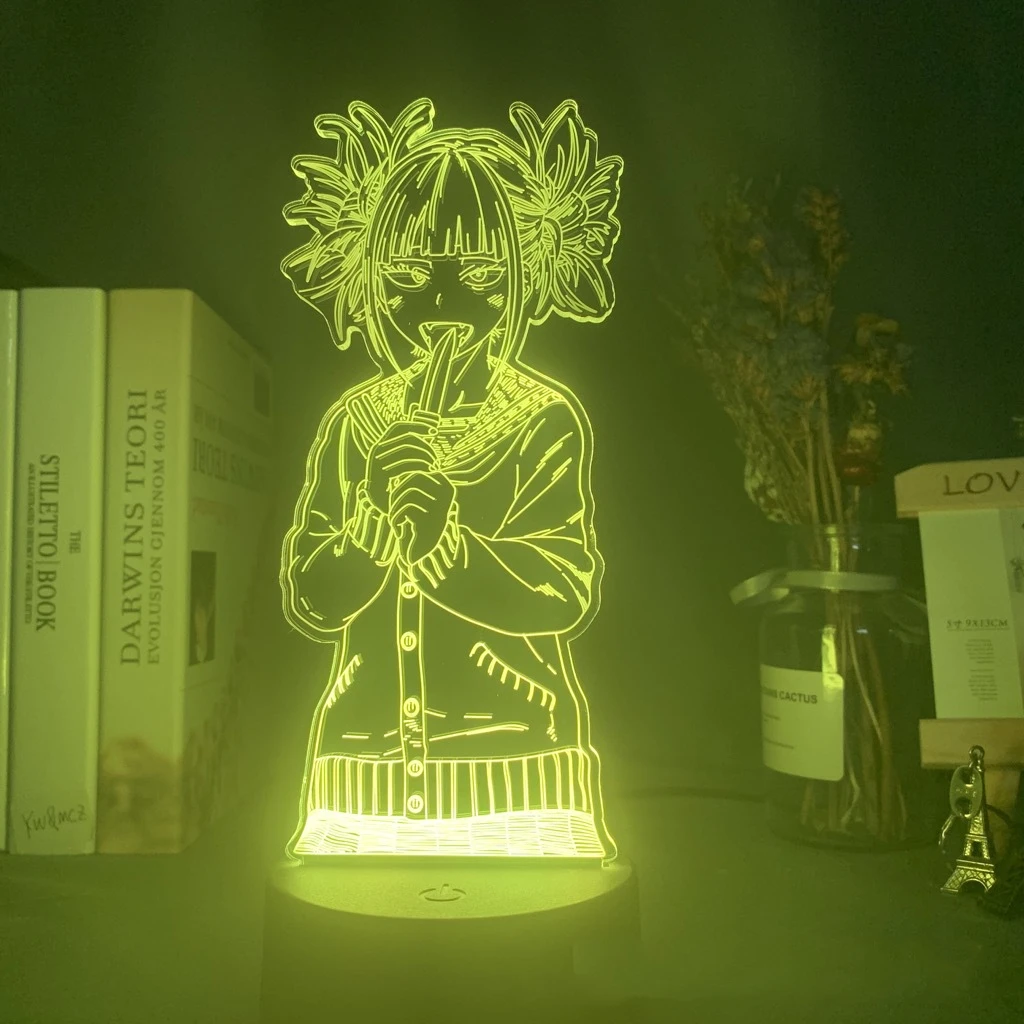 Anime Min Helt den Akademiske verden Shoto Todoroki Ansigt Design Led Nat Lys Lampe for Børn Barn Drenge Soveværelse Indretning Akryl Bord Lampe Gave 5