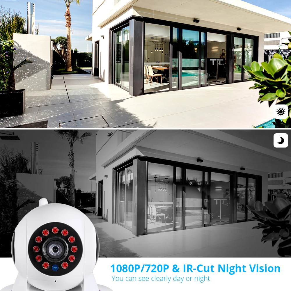 Smart Liv Night Vision Wifi IP-Kamera, 1080P 720P Mini Indendørs, Trådløse Sikkerhed Hjem CCTV overvågningskamera 1MP 2MP 5