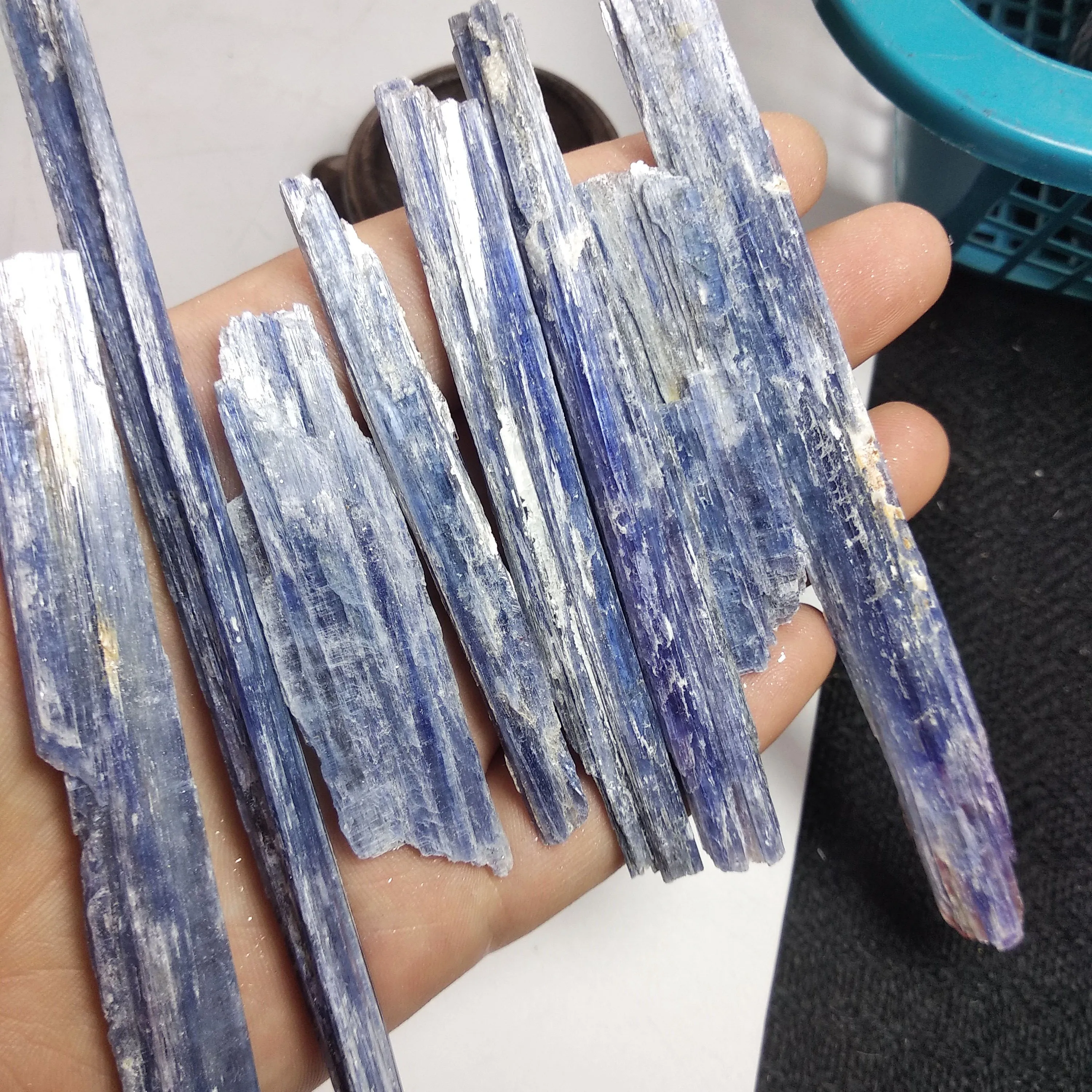 100g naturlige sjældne blå krystal naturlige Kyanite hård sex perle sten mineral prøve healing 5