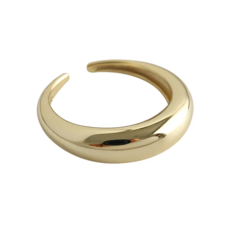 Kinel Nye Ankomster 925 Sterling Sølv, med Glat Cirkel Bue Ringe til Kvinder Justerbar Finger Sølv Ring Mode Korea smykker 5