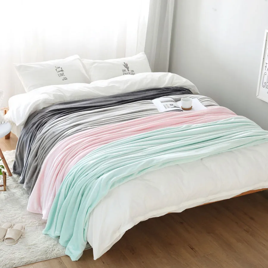 Hjem polar Tekstil-microfiber firkant tæppe dække seng 150*200cm bærbare stor tyk fleece tæppe, sofa pink tæppe 5