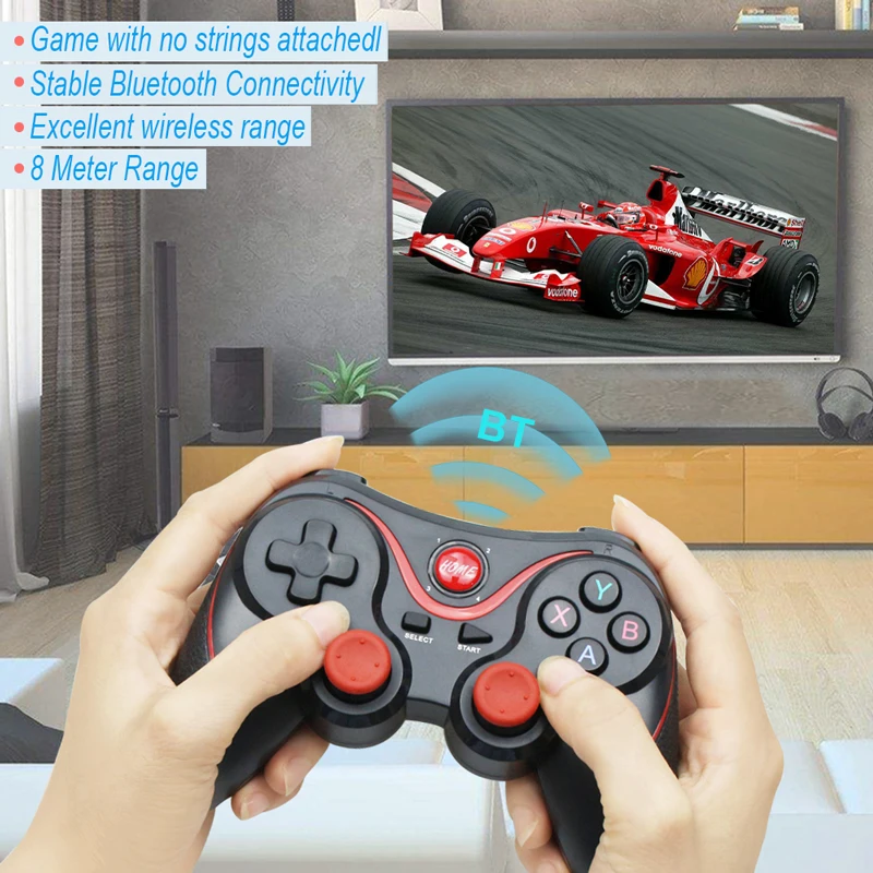 Trådløs Bluetooth 3.0 T3/X3 Joystick, Gamepad Til PS3 Gaming Controller Kontrol for Android Smartphone, Tablet, PC, TV-Box Holder 5