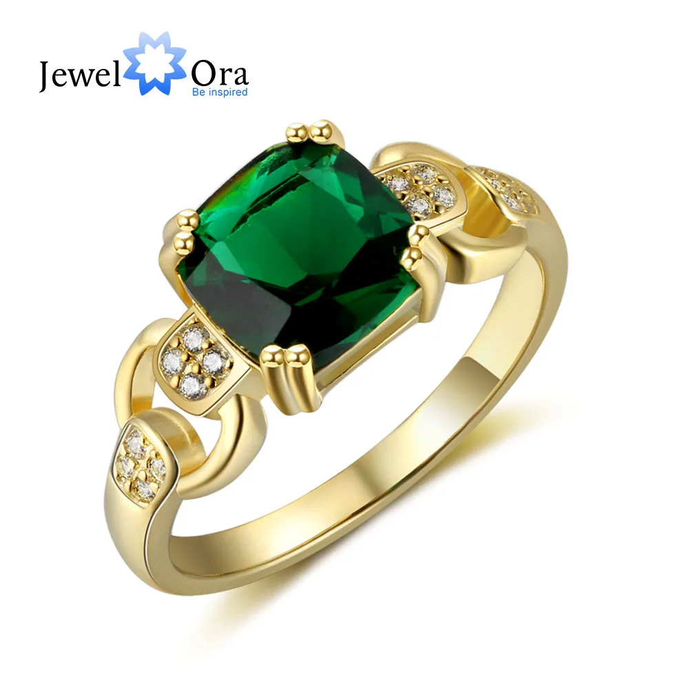 Fashion Green Square Cubic Zirconia Ringe til Kvinder Vintage Kvindelige Ring Smykker til Kvinder, Damer 5
