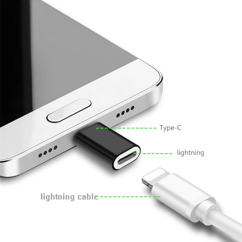 USB-C OTG Type C Til 8 Pin Adapter Mini Legering Converter Opladning Type-C Lightning Stik Til iPhone Huawei P30 Xiaomi Phone 5