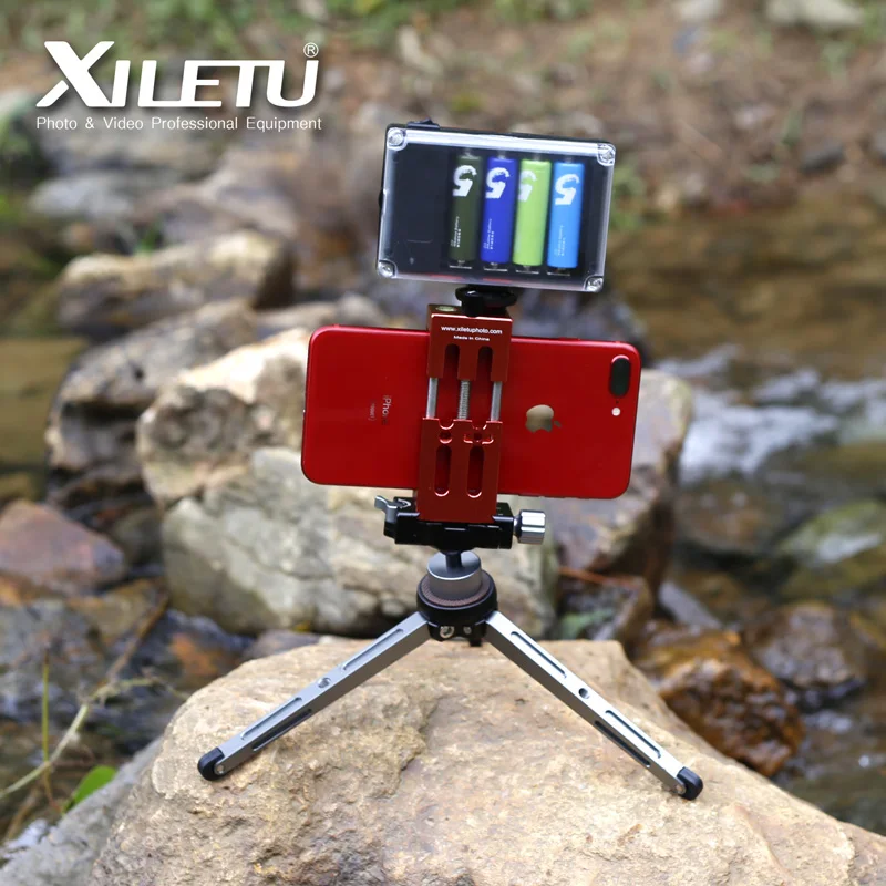 XILETU XT-15+BS-1 Kamera Telefonen Stå Lette Bordplade Mini Stativ Til Smartphone DSLR Mirrorless Kamera 5
