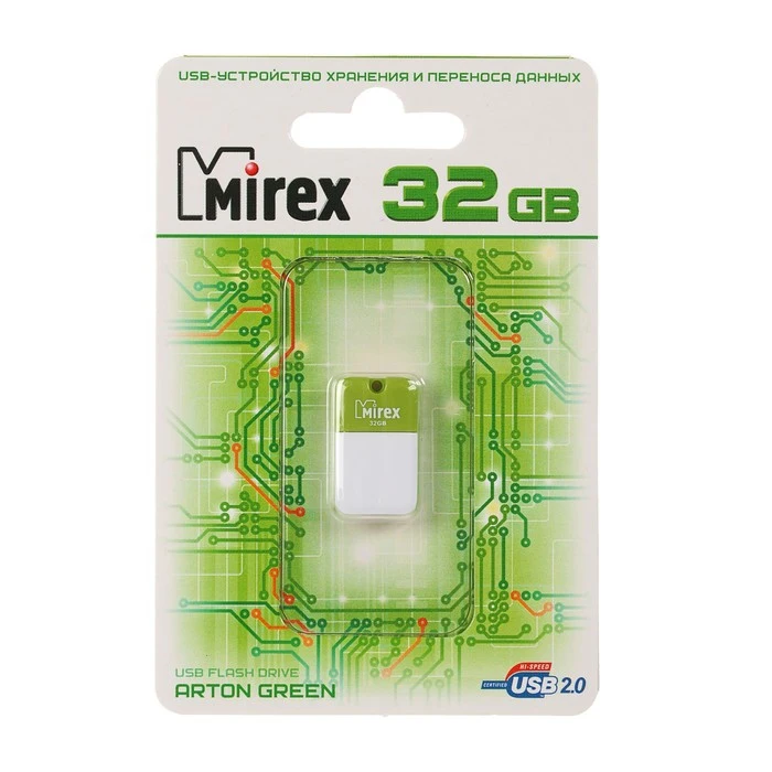Mirex ARTON GREEN flash drev, 32 GB, USB2.0, læse op til 25 Mb / s skrive op til 15 Mb / s, hvid-grøn 4245659 5