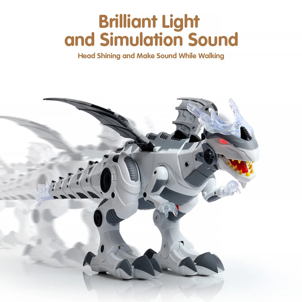 Elektrisk Gå-Spray Dinosaur Robot Stort Format Legetøj Med Lys, Lyd, Mekaniske Dinosaurer Model Legetøj Til Børn Drenge 5