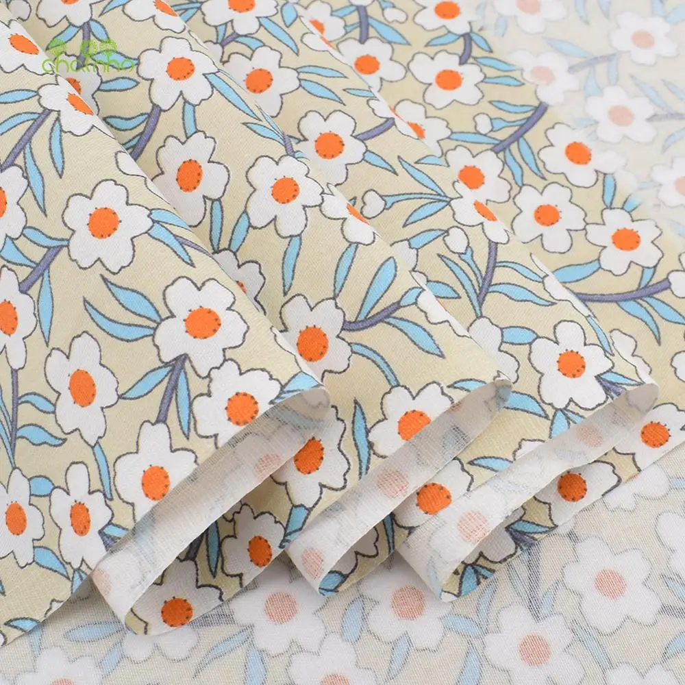 Daisy-Blomster-Serien,Trykt Bomuld Twill Stof, For DIY Syning, Quiltning Baby & Children ' s Bed Tøj Materiale 5