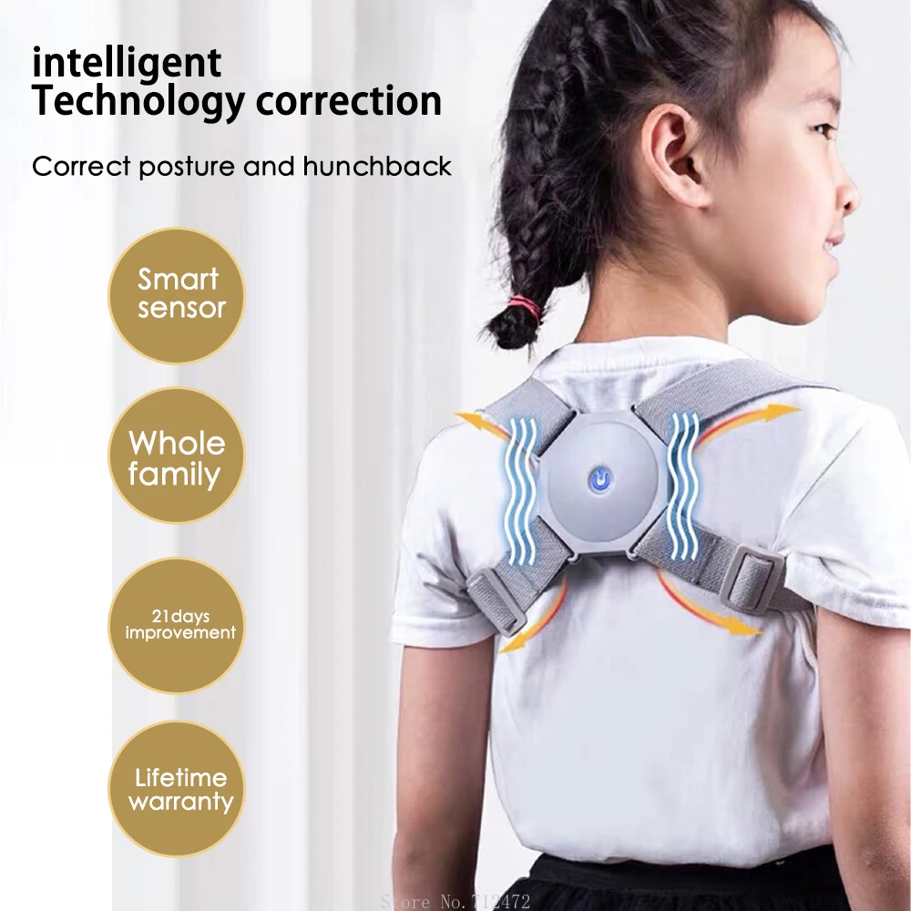 Smart Sensor, der Braser Vibrationer Påmindelse om, At Rette Kyphosis Siddestilling Udnytte Korrektion Bælte for Børn, Voksne 5