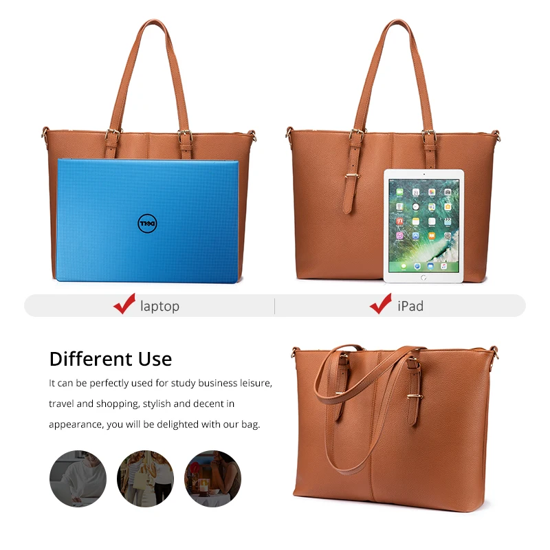 LOVEVOOK kvinder skuldertaske med stor kapacitet Laptop taske til damer Kontor messenger taske kvindelige Tote taske til arbejde/skole minimalistiske 5