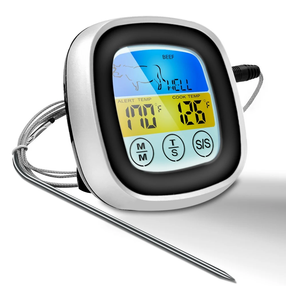 1STK Køkken Mad Digital Display Touch-Termometer Udendørs Grill Termometer Timer Madlavning Kød, Køkken, Nye Værktøjer 5